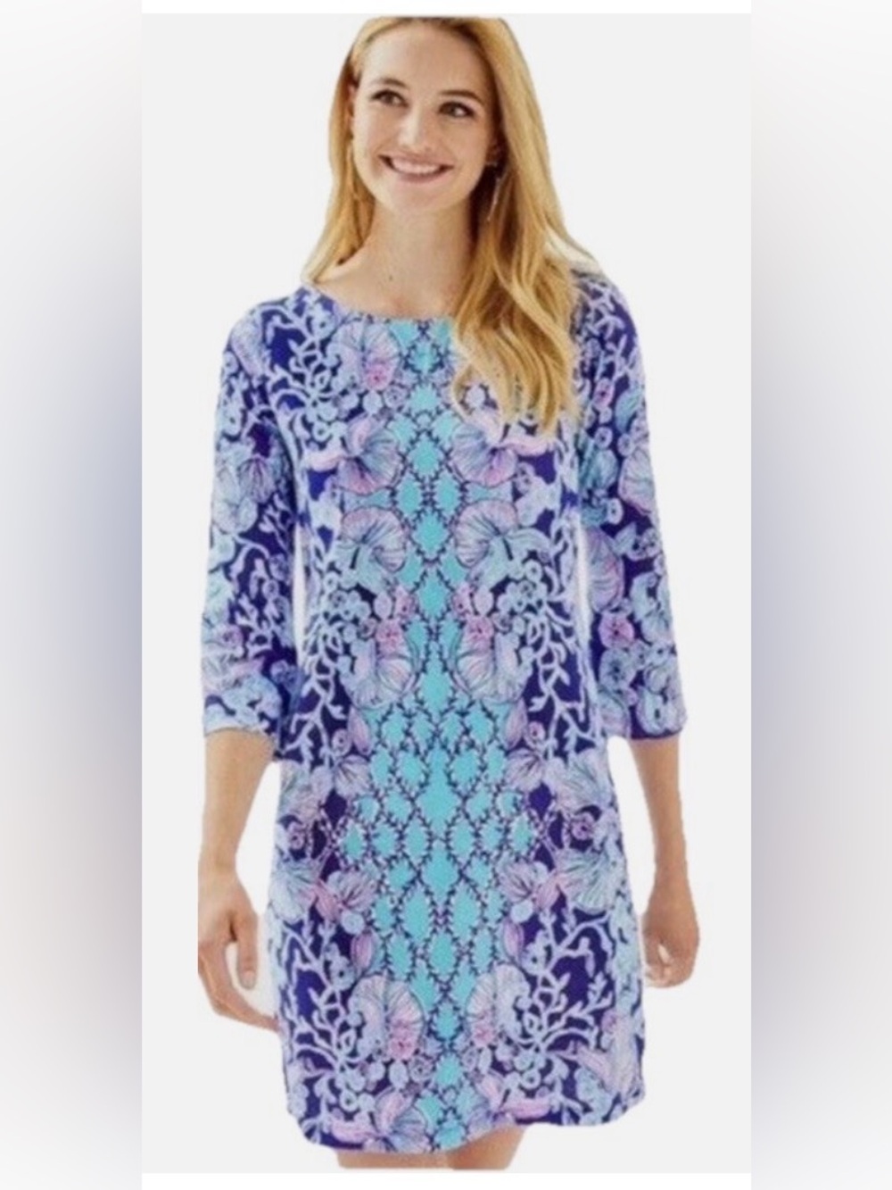 Lilly Pulitzer Blue & Purple Floral Shift Tunic